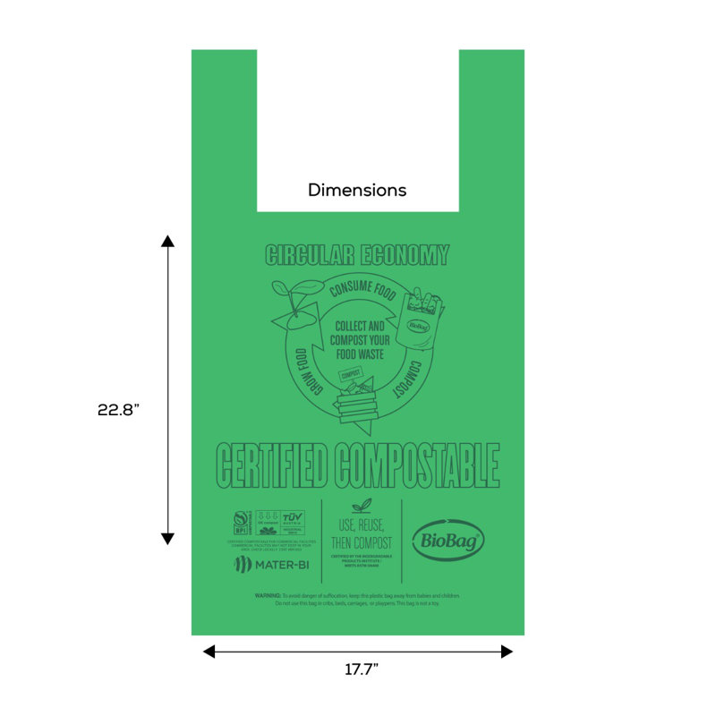 Grand sac compostable par Biobag (500 unités), Grand