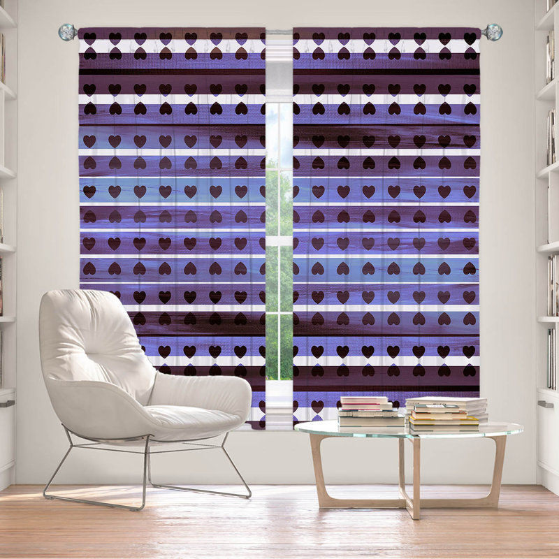 Rideau en polyester, L 40 po x L 82 po, Violet