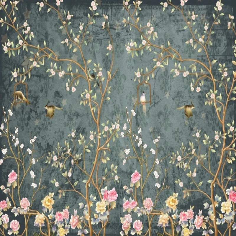 Blossom Symphony On Teal Silk, 108" L x 192" W