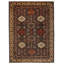 Tapis tribal brun et ivoire 9 x 12 Kazak