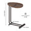 Table d'appoint en forme de C, table de bout en C pour canapé et table de chevet, tables d'appoint Couch, table de bout en C en bois avec glissière en métal