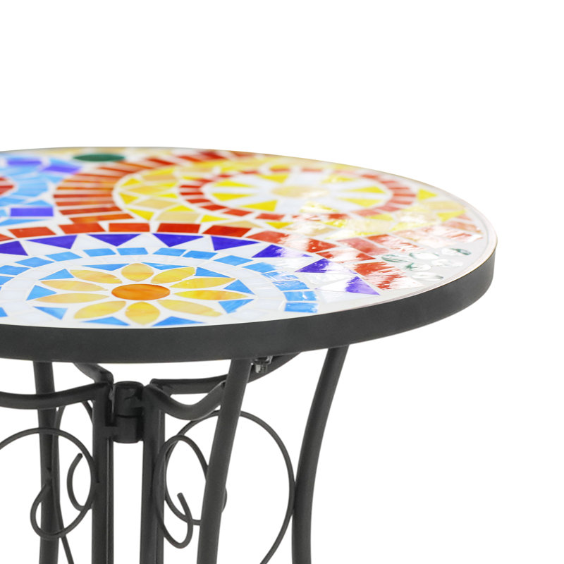Table d'appoint ronde ronde en céramique, colorée et noire