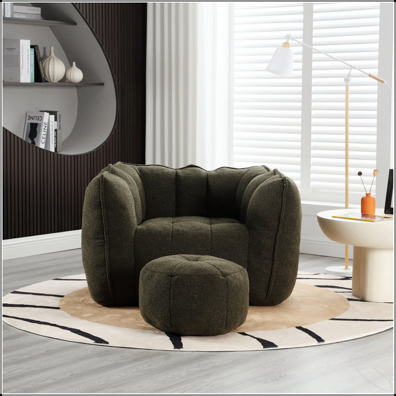 Fauteuil à billes confortable en microfibre avec mousse douce de qualité supérieure, parfait pour la détente et un usage polyvalent à la maison