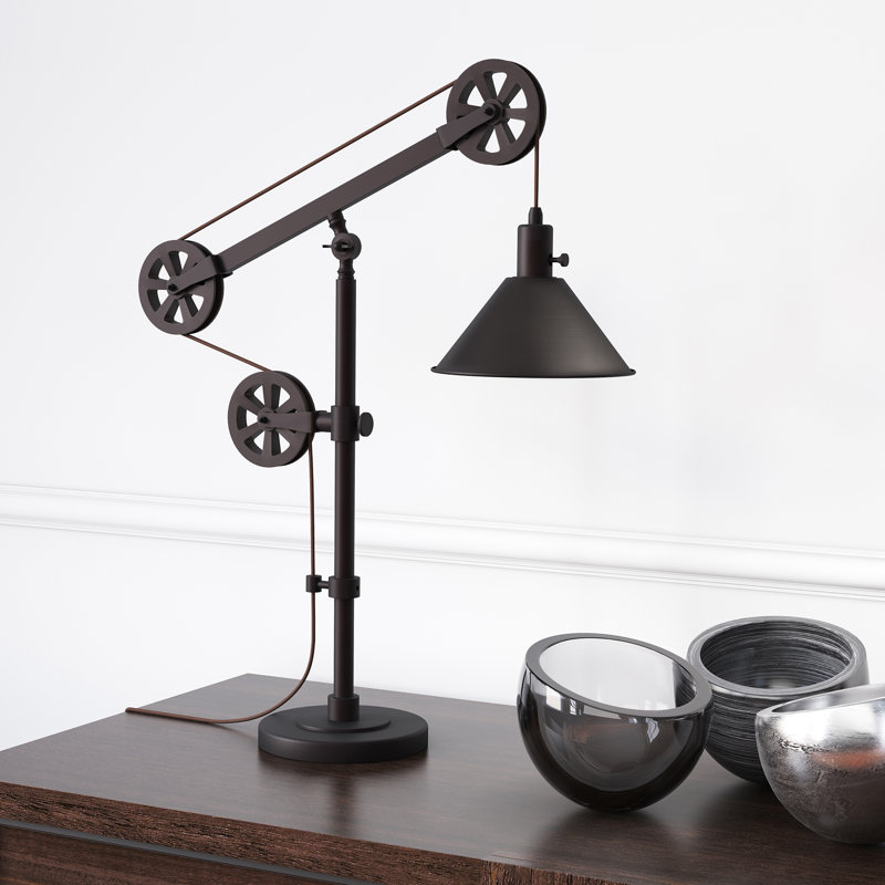 Descartes Metal Desk Lamp, Blackened Bronze