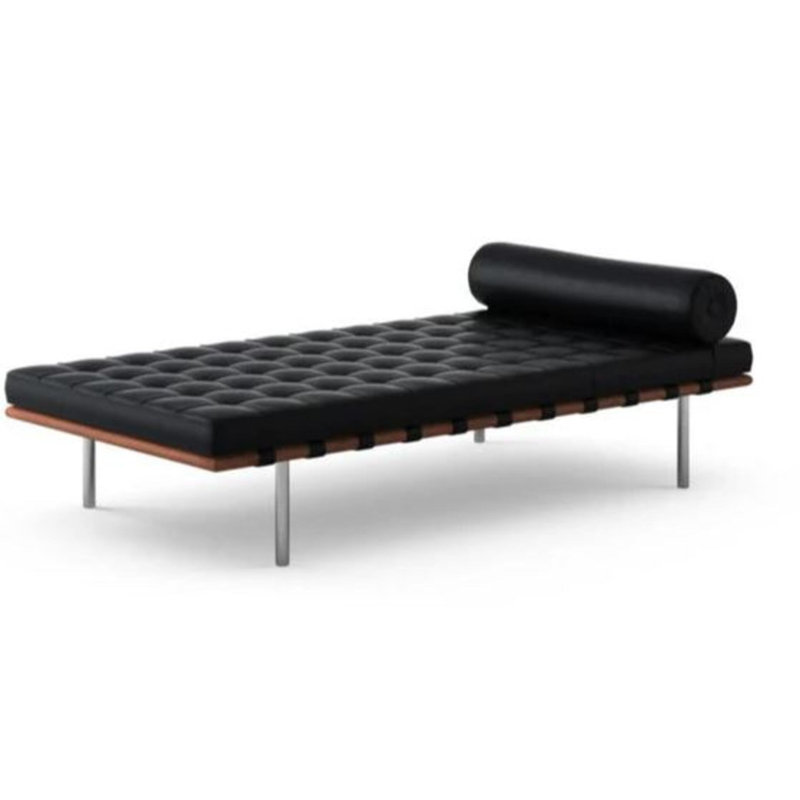 Karim Leather Day Bed, Black