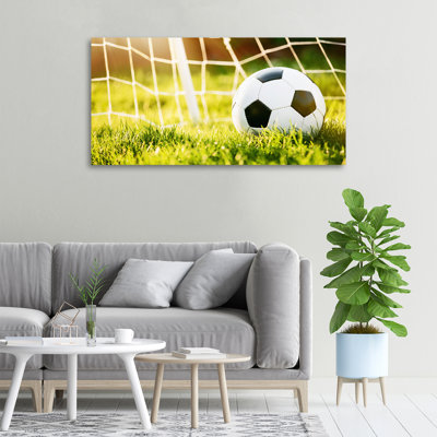Ball In The Goal - No Frame Print on Canvas