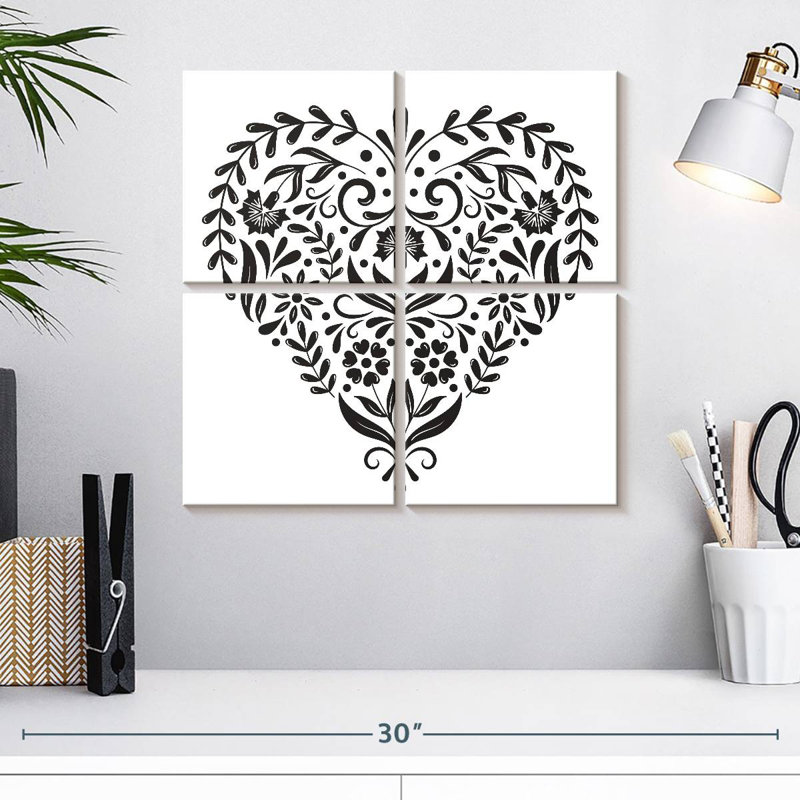 Hardie Folk Heart - noir, H 18 po x l 18 po