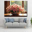 Art mural en verre rose avec marguerites roses-130153441