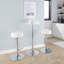 Table de bar ronde à hauteur réglable en acrylique avec base en acier inoxydable pour manger et recevoir