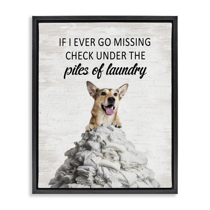 Cadre flottant Piles Of Laundry, Cadre flottant noir de jais, H 21 po x l 17 po