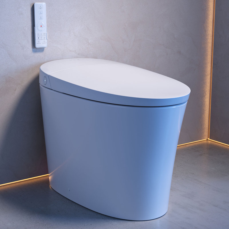 Viro V20 Smart Toilet 12” Rough-In ADA Height In Glossy White With Foam Shield, Integrated Tank, Auto Open/Close, Foot Sensor