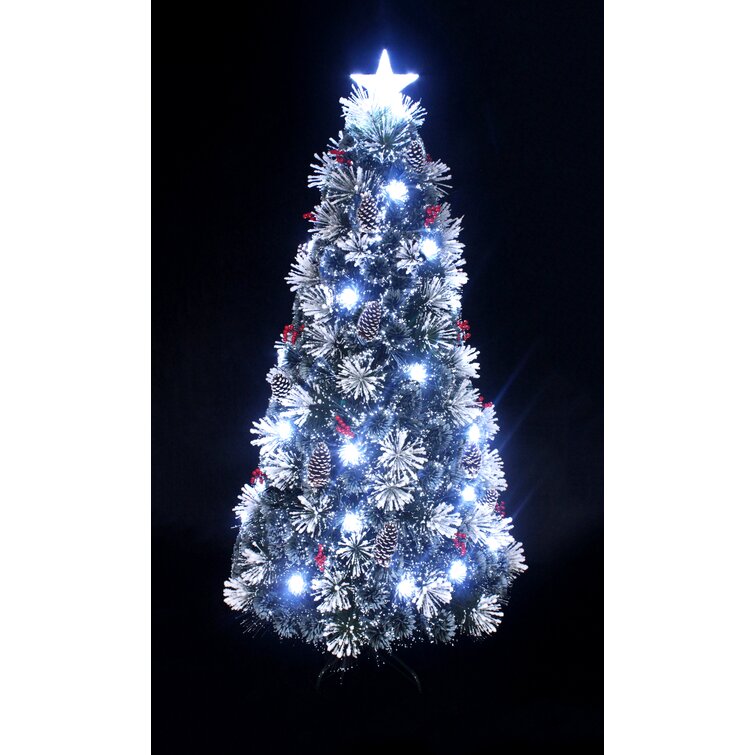 white fiber optic christmas tree with blue lights