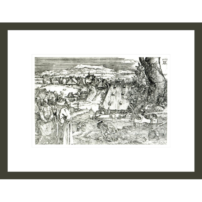 «Landscape with Cannon» par Albrecht Dürer, impression giclée sur cadre, H 13 po x l 16,75 po