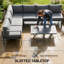 Outsunny 3 Pieces Garden Furniture Set with Adjustable Backrest Dark Grey