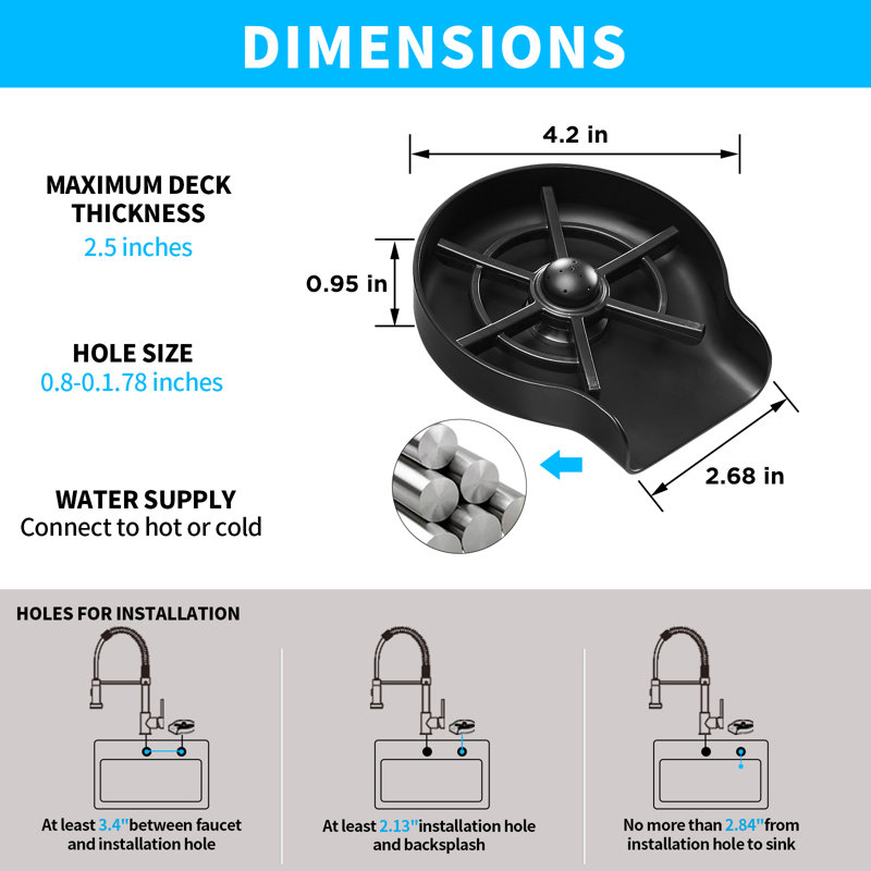 Robinet de cuisine Wareokol, Noir mat