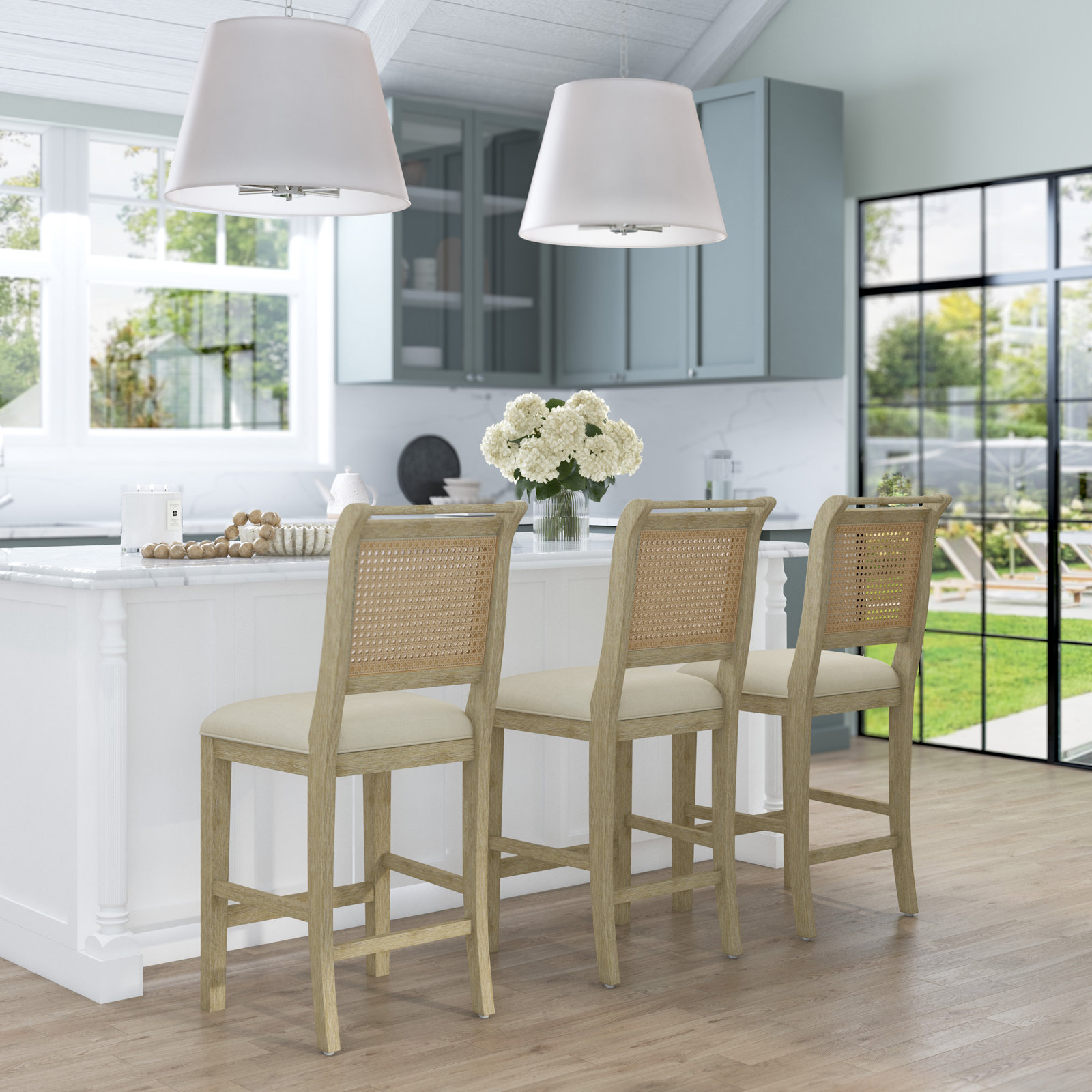 Jill 27" Bar Stool, Light Washed Oak