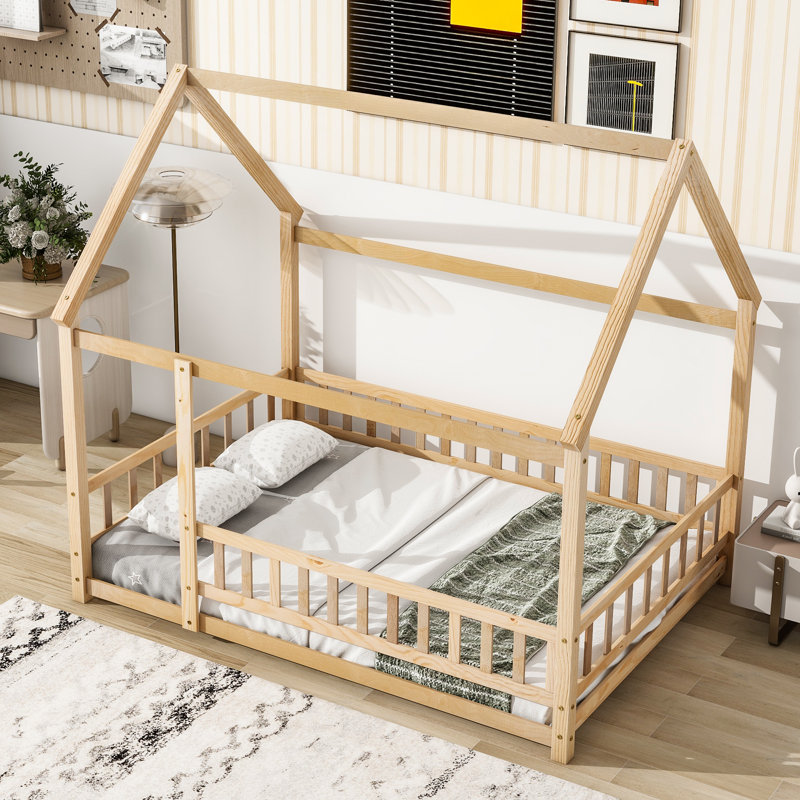 McElhattan Canopy Bed Kids Bed , Full, Natural