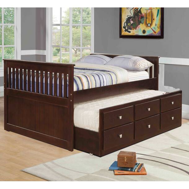 Harriet Bee Hillam Solid Wood Mate's & Captain's Bed with Trundle by ...