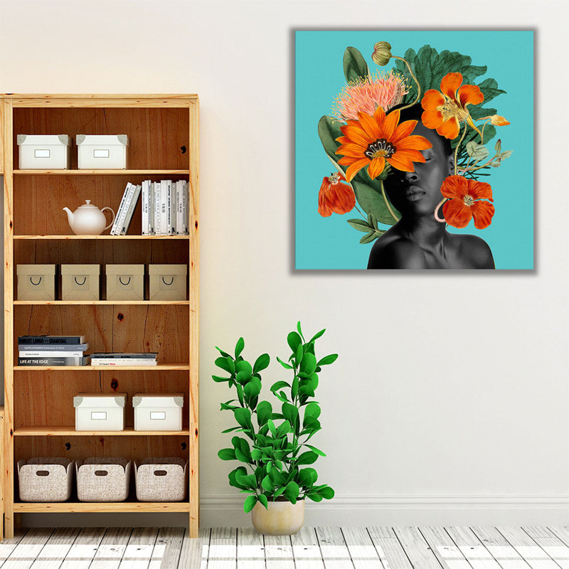 Tangerine Tropics I - reproduction d'art sur toile, H 12 po x l 12 po