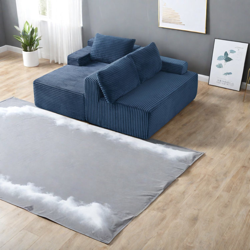 Canapé modulaire en L en forme de L, sans assemblage, confort moderne pour la maison
