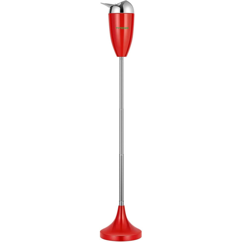 Cendrier sur pied avec couvercle en acier inoxydable, Rouge