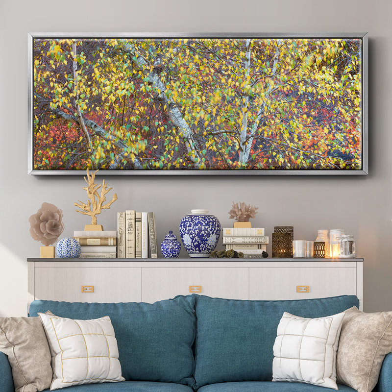 Tree Panorama IV- Framed Canvas, 12" H x 30" W