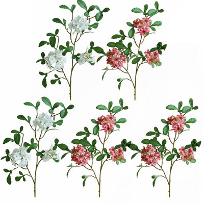 Ensemble de 5 tiges de brume artificielle bleues, faux arrangements floraux pour la décoration intérieure