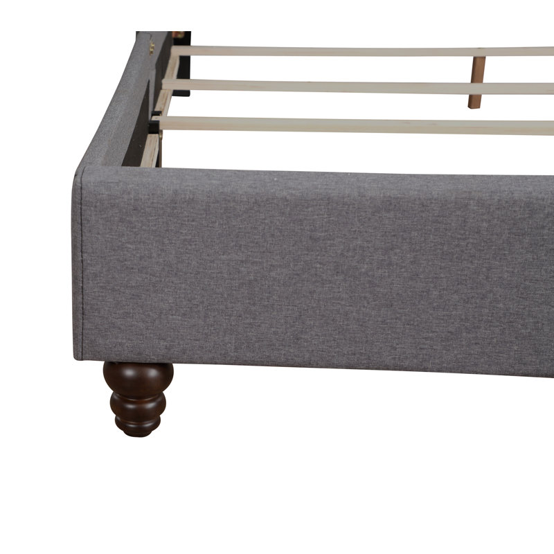 Elegant Transitional Bed, Grey, Queen