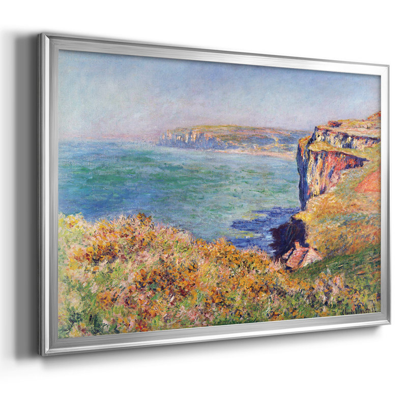 "Falaises à Varengeville" par Claude Monet - reproduction d'art sur toile, Argent, H 14 po x l 20 po x P 1,5 po
