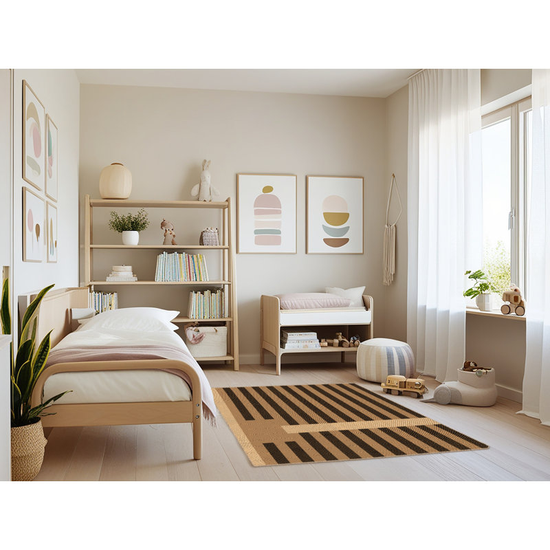 Performance Wool Striped Indoor Rug, Rectangle 3' x 5'