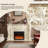 73.23"White Solid Wood Fireplace Mantel-1165350582