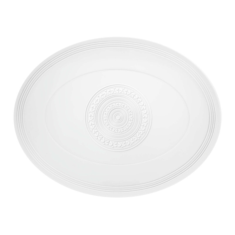 Ornament Porcelain China Platter, 1.1" H x 13.66" W x 10.43" D