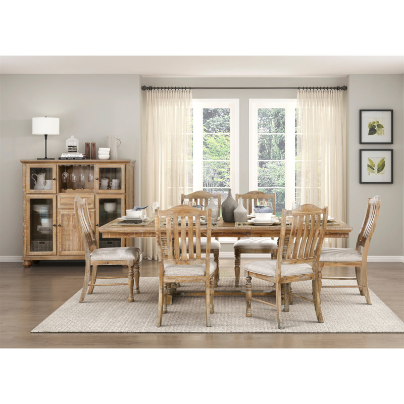 Table de salle à manger traditionnelle extensible et 8 chaises d'appoint, 7