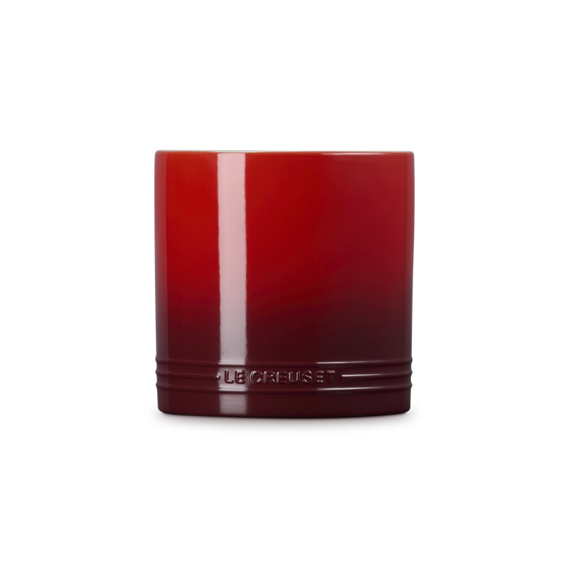 Le Creuset Stoneware Signature Utensil Crock, 1 Qt. - White, Red
