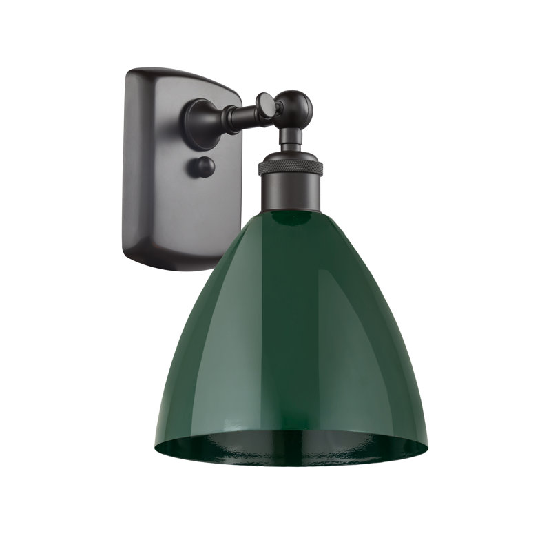 Steel Armed Sconce, Green, Oil Rubbed Bronze