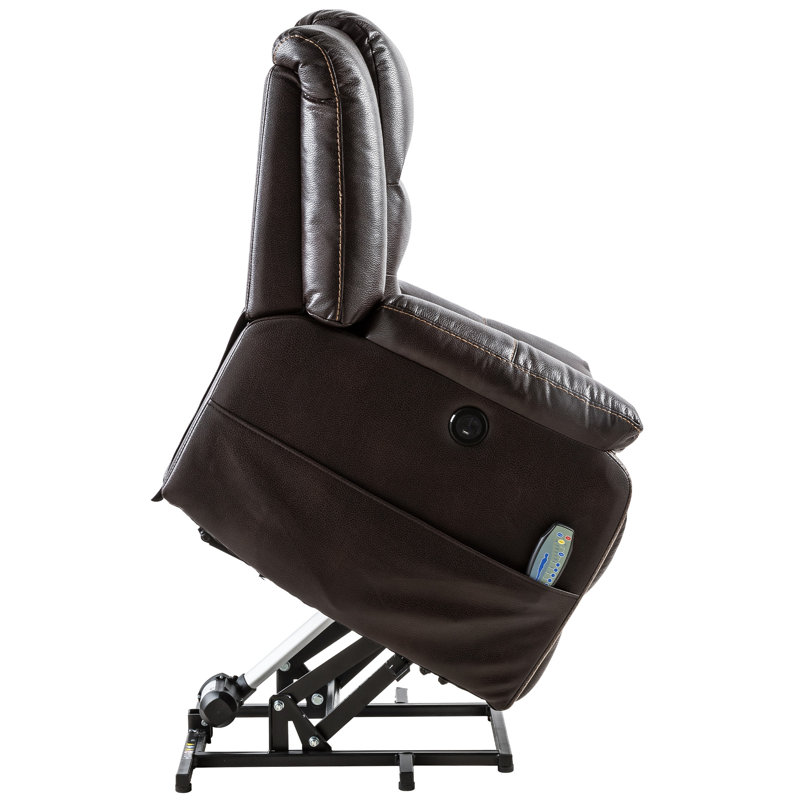 Fauteuil de massage inclinable électrique en similicuir