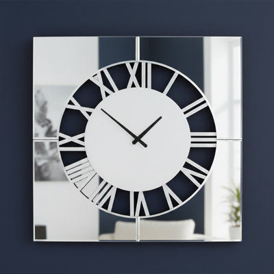 Josy 80cm Mirror Wall Clock for Living Room Decor, Modern Wall Clock for Bedroom