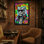 Animaux, argent, tigre, argent, graffiti, art de style néon