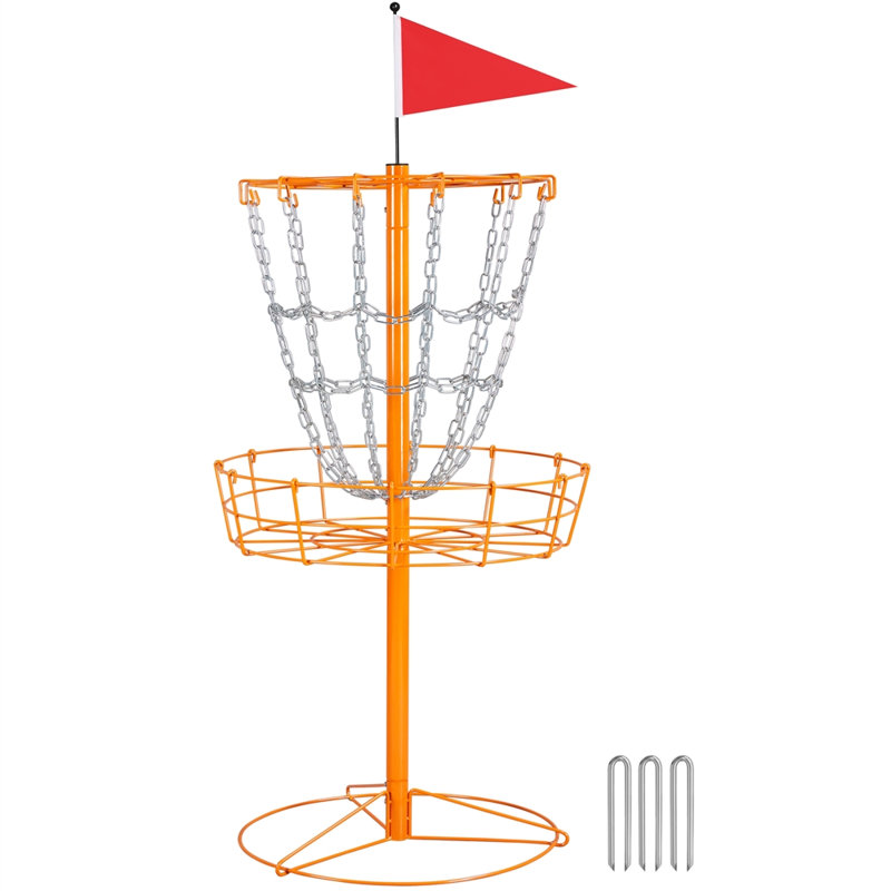 Practise Basket for Disc Golf, Orange, 53" H x 25.2" W x 25.2" D