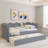 Cozy Daybed With Trundle, Usb Port And Adorable Wave Shaped-1585200886