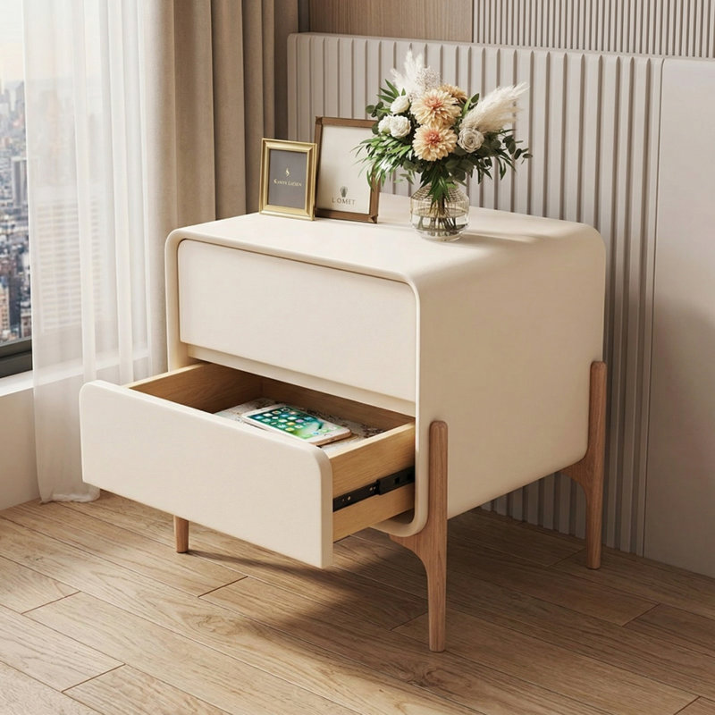 Table de chevet avec rangement à double tiroir Modern Minimalist