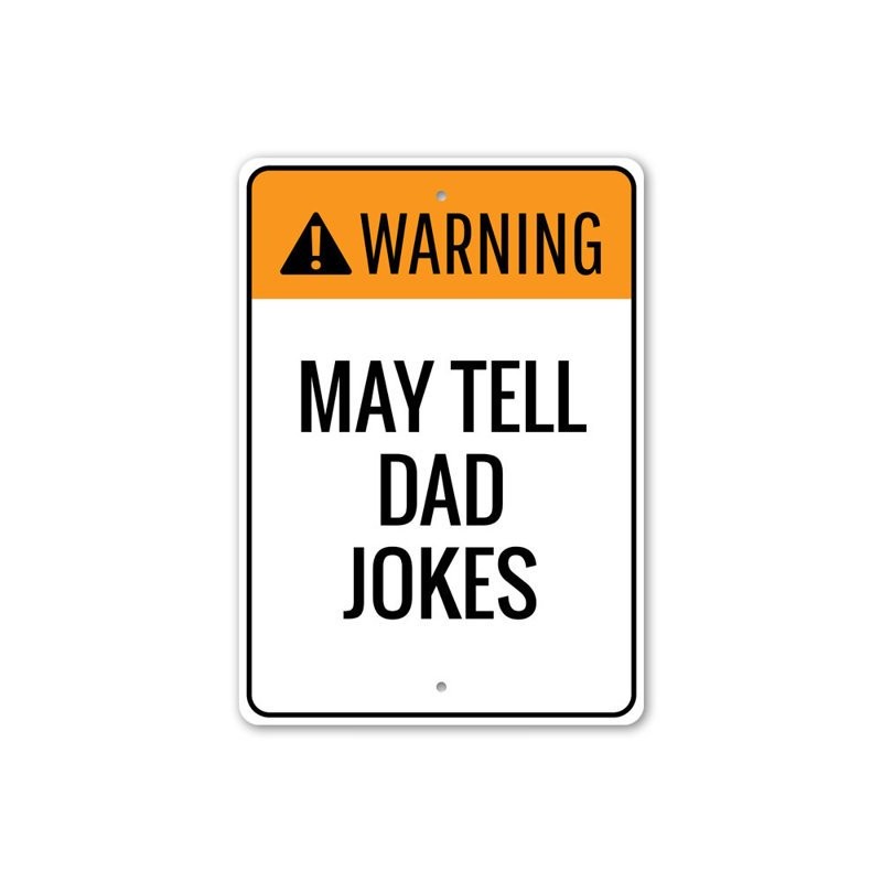 Plaque en aluminium «Dad Joke», H 14 po x l 10 po x P 0,04 po