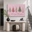 Œuvre d'art de Noël arbre de Noël rose, images de chambre de bébé, impression sur toile encadrée-132863055-132863058