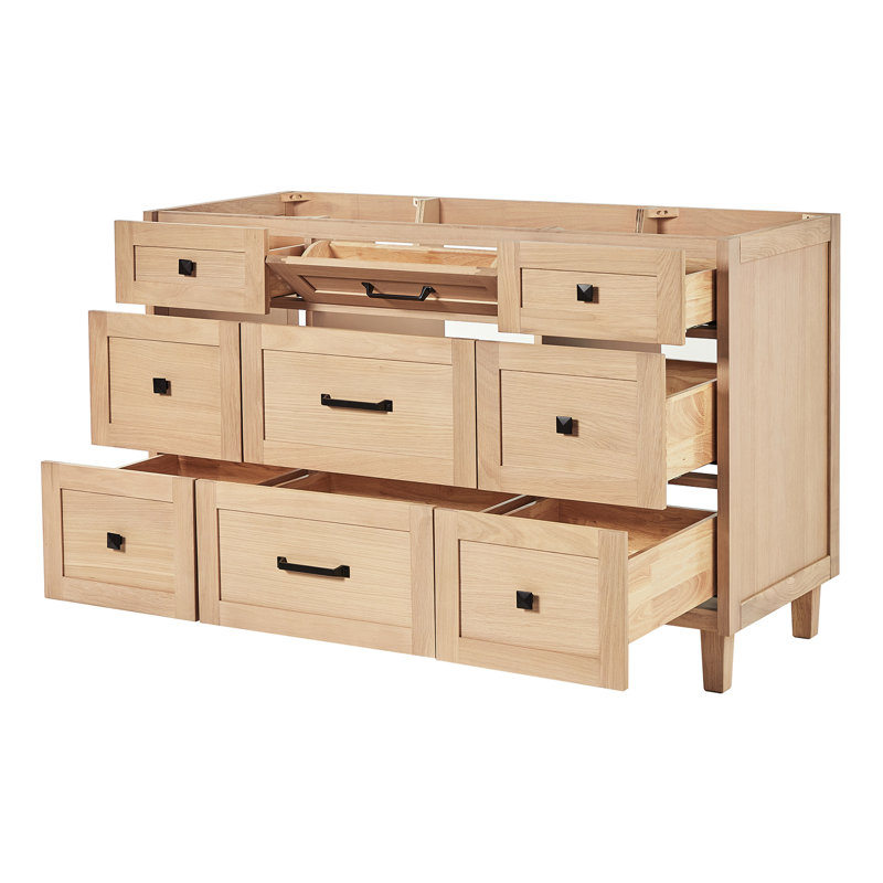 ARIEL Monroe 54 Single Bathroom Vanity Base Only, Oak