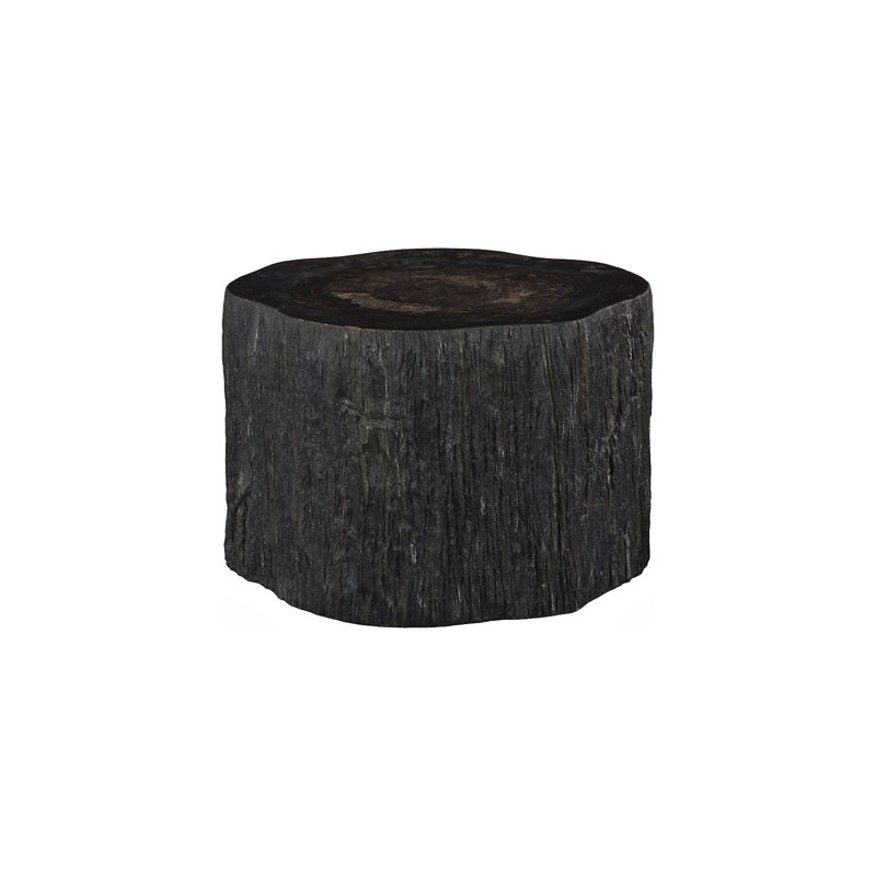 Chaka Petrified Coffee Table, Rough, Black, Tall, 18" H x 26" W x 23" D