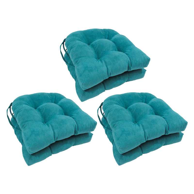 Outdoor 3.5'' Dining Chair Seat Cushion, Aqua Blue