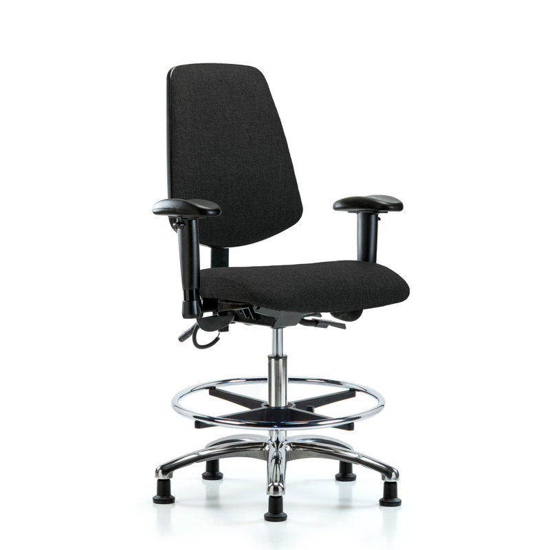 Fauteuil de dessin ergonomique Deasia, Noir, Patins, Non inclus