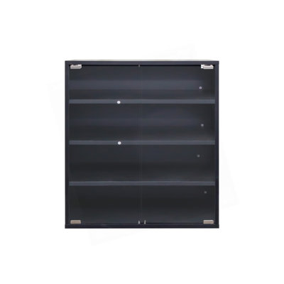 Shoe Box With RGB LED Light, Wooden Stackable Shoe Storage Box With Glass Door, Shoe Storage Bin Shoe Display Case For Sneakers (4 Tier-1)