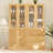 71" H X 47.3" W Bookcase Cabinet With Glass Doors & Drawers(A+D)