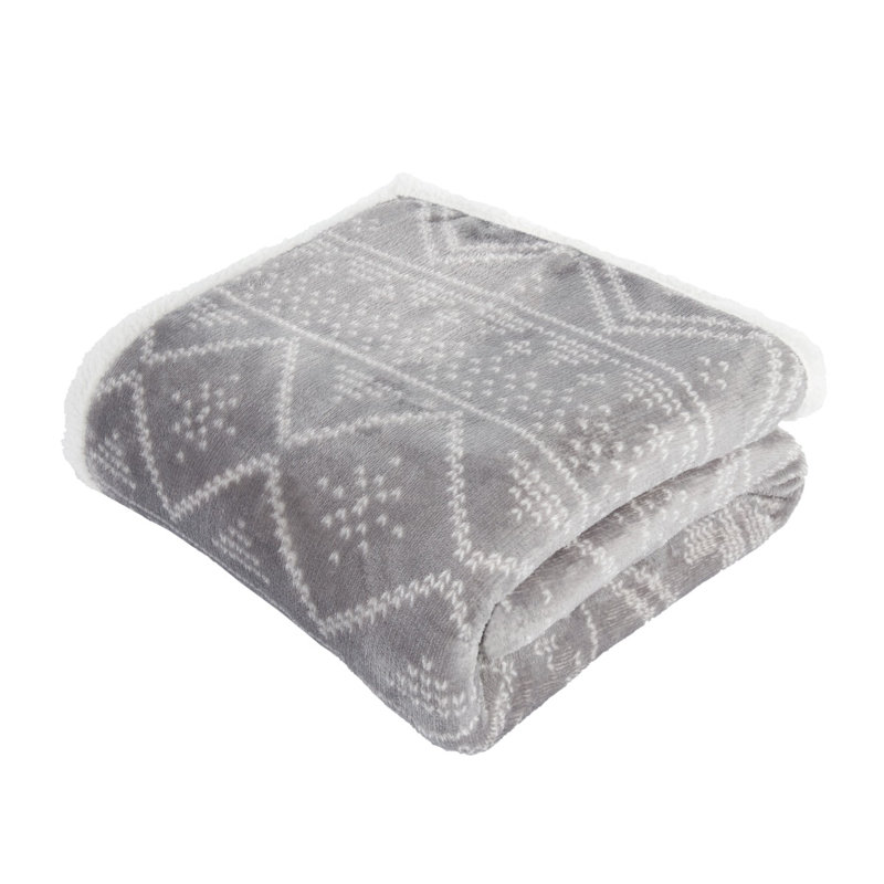 Diego Knitted Throw Blanket, Grey